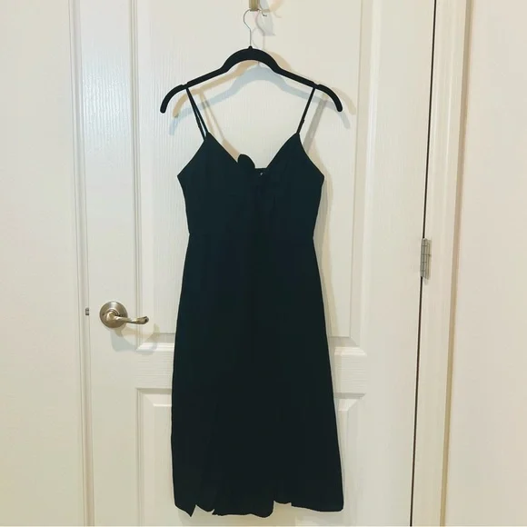 American Eagle Outfitters | Dresses | American Eagle Womens Black Linen Bow Midi  Dress Size | Poshmark